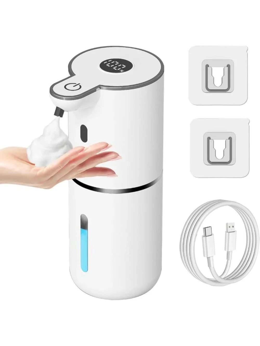 Touchless Automatic Foaming Soap Dispenser, USB Rechargeable, 6-Level